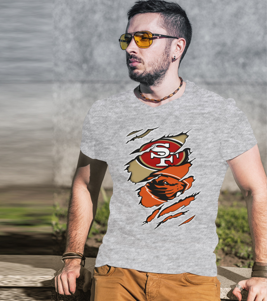 San Francisco 49ers Oregon State Beavers Merge T-Shirt