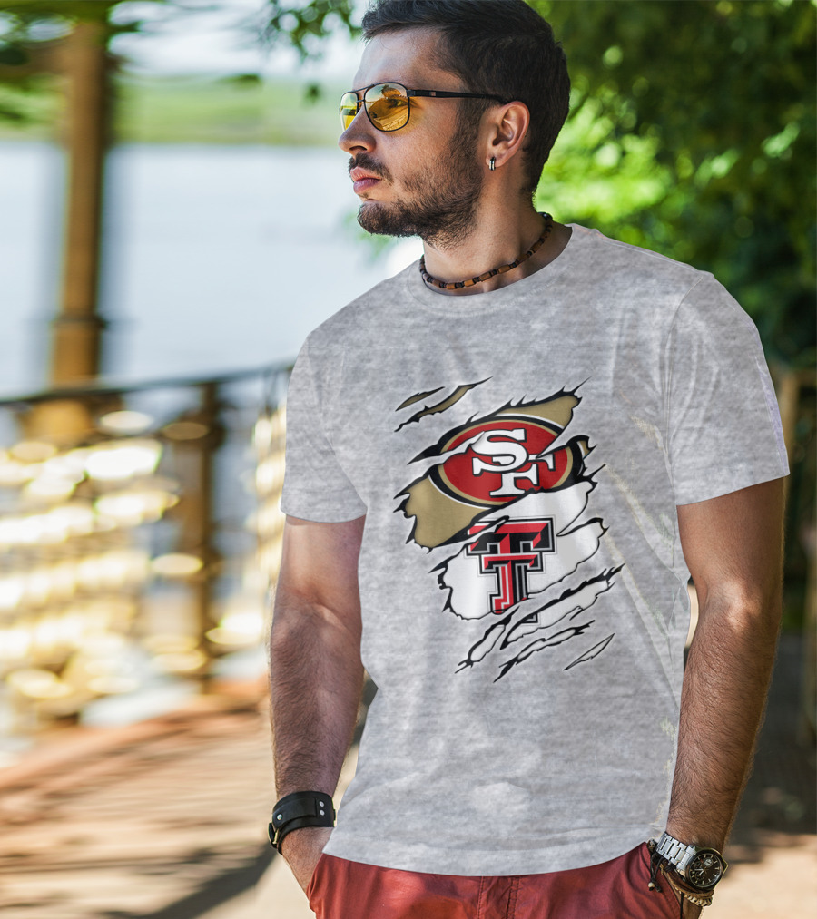 49ers SF Logo Texas Tech Red Raiders TT T-Shirt