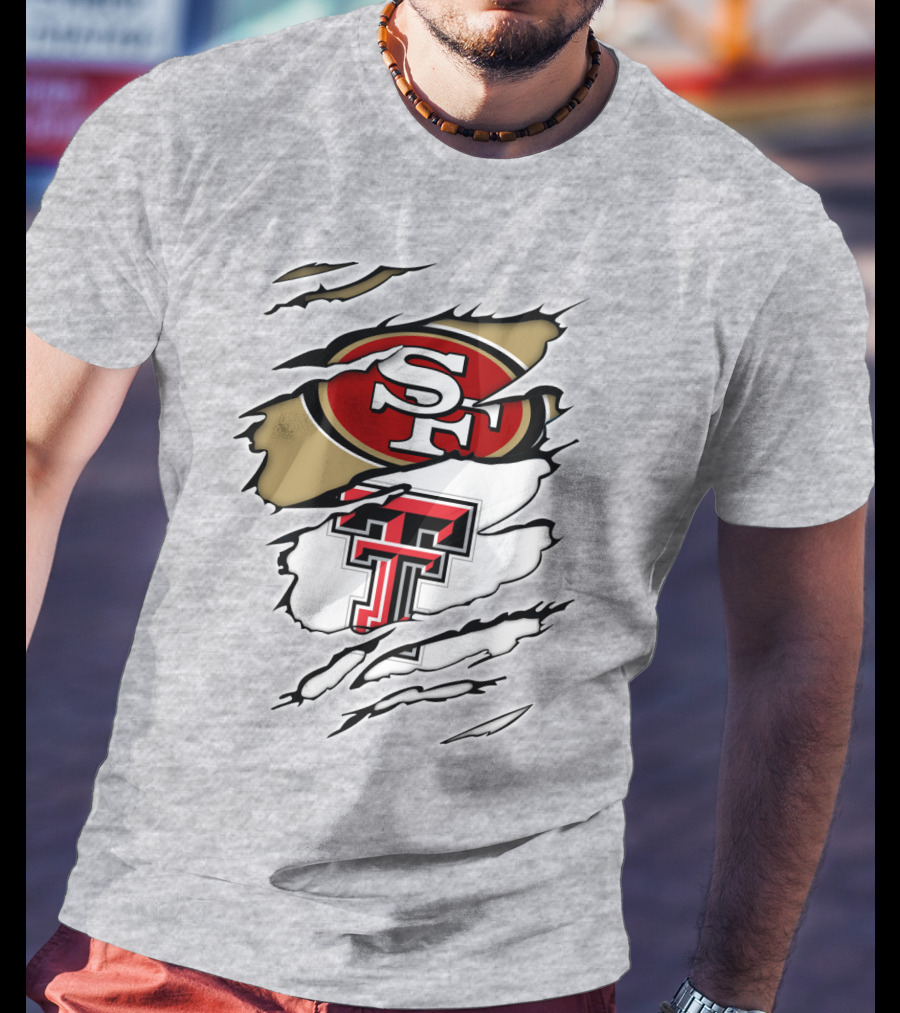 49ers SF Logo Texas Tech Red Raiders TT T-Shirt