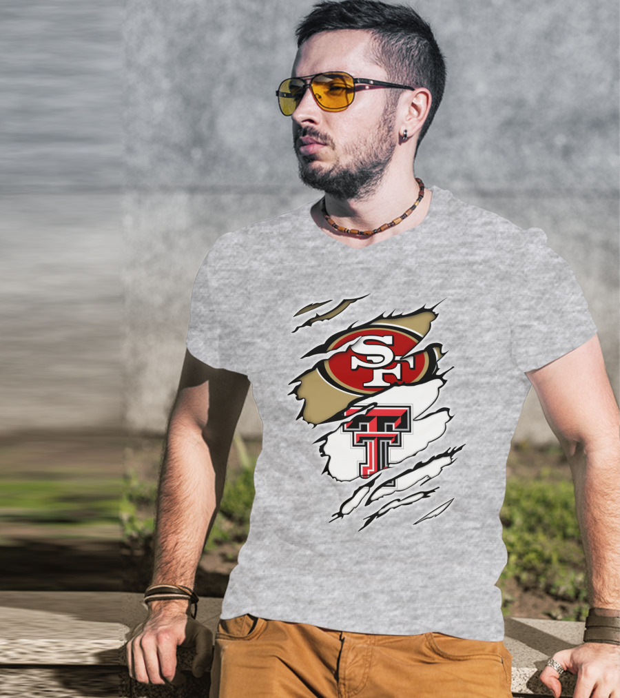 49ers SF Logo Texas Tech Red Raiders TT T-Shirt
