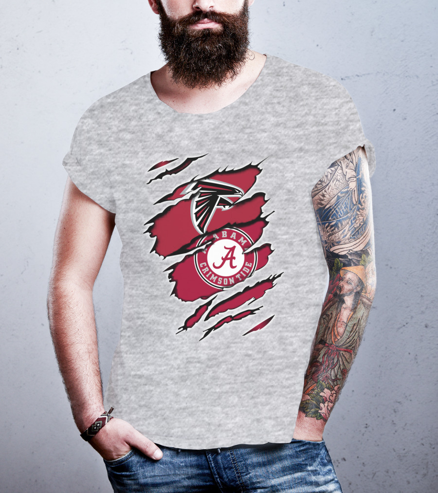 Alabama Crimson Tide Falcons Logo Torn T-Shirt