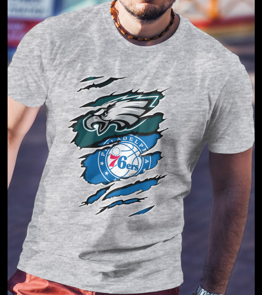 Philadelphia Eagles 76ers Rip Claw T-Shirt