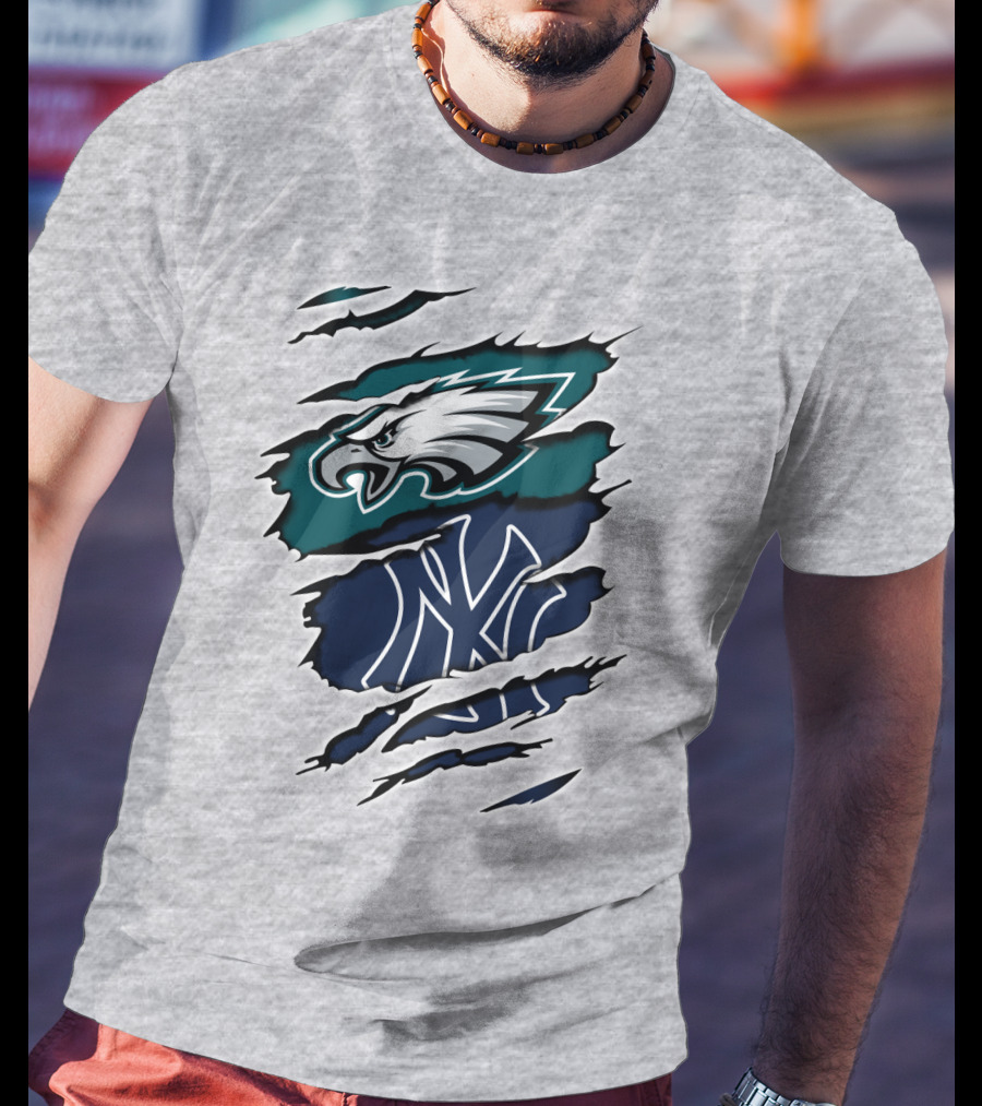 Eagles Yankees Logo Mashup Eagles Yankees T-Shirt