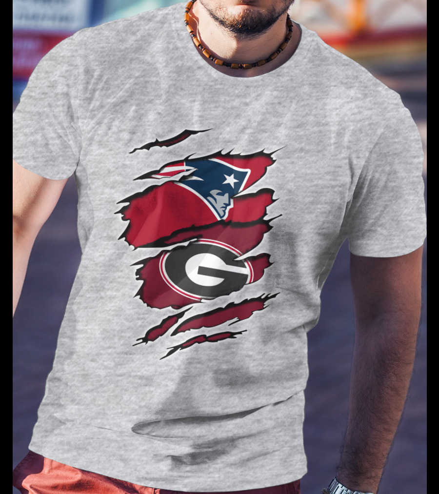 Patriots Bulldogs New England Georgia Fans Mashup T-Shirt