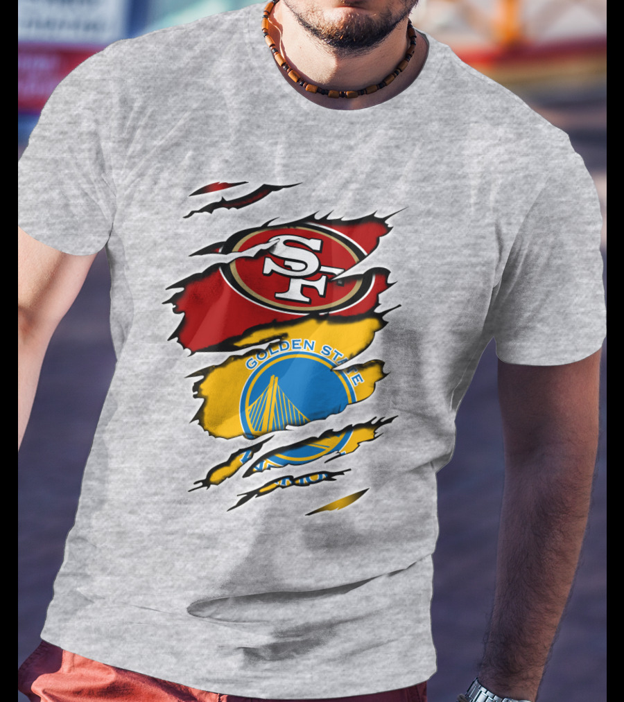49ERS Golden State Warriors SF Logo Tear T-Shirt