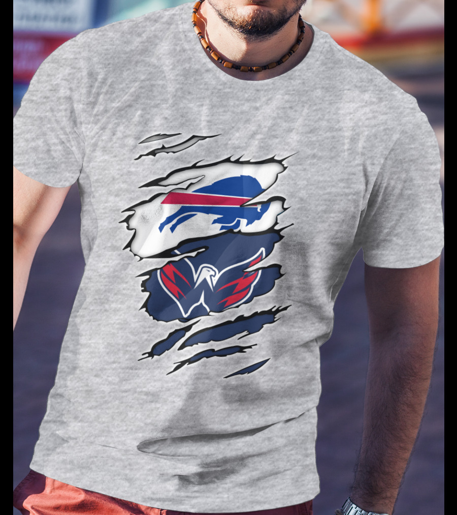 Buffalo Bills Washington Capitals Ripped Claw Marks T-Shirt