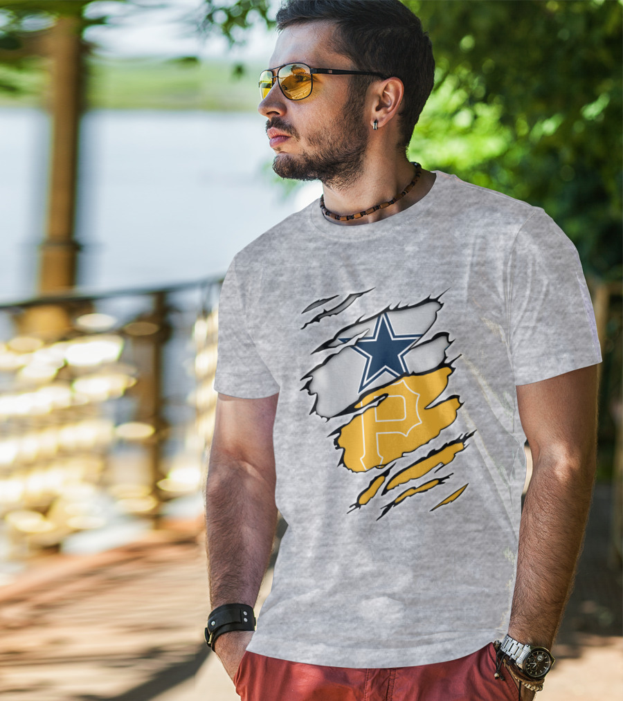 Dallas Cowboys Star Pittsburgh Pirates P Logo Fusion T-Shirt