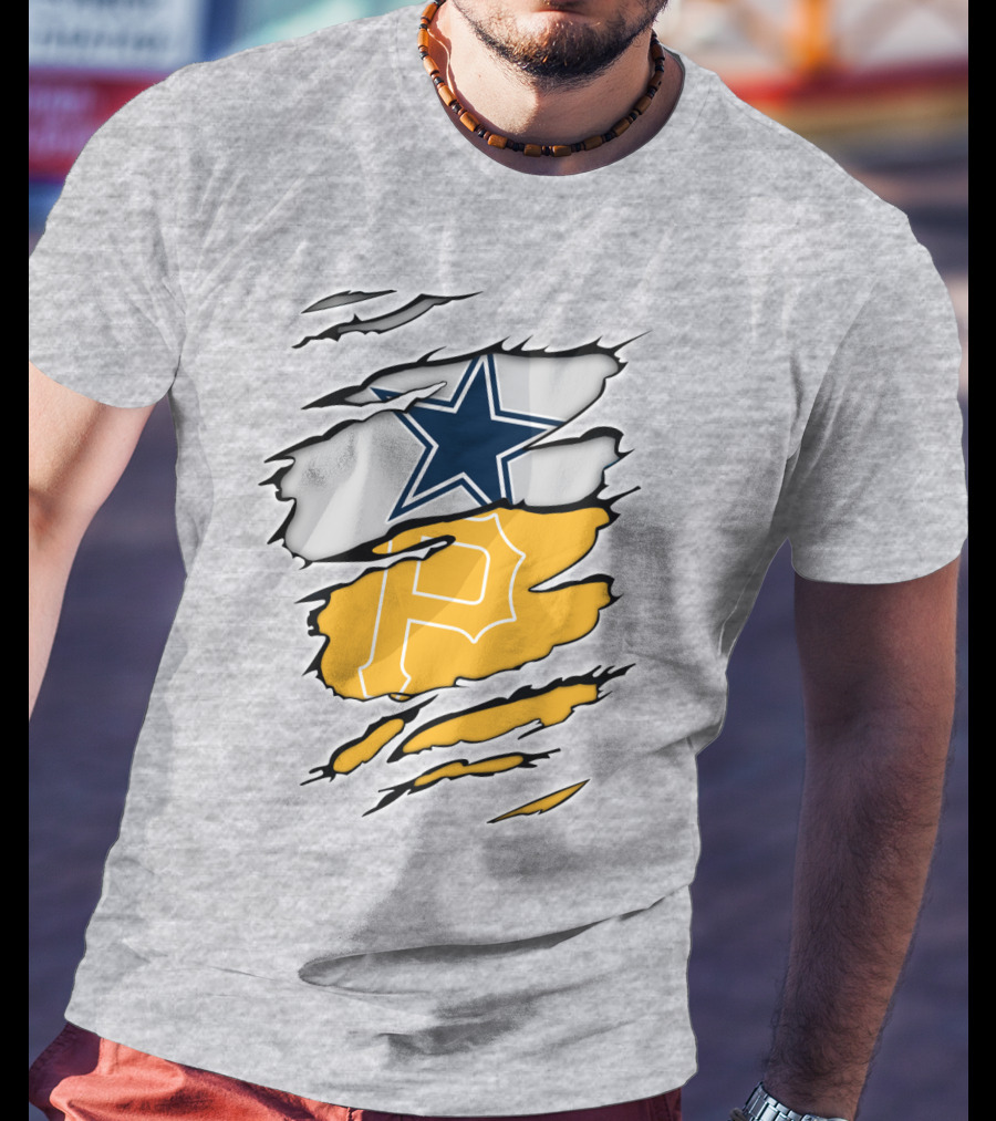 Dallas Cowboys Star Pittsburgh Pirates P Logo Fusion T-Shirt