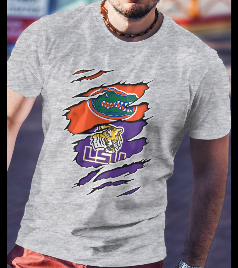 Florida Gators LSU Tigers Rivalry Claw Marks T-Shirt