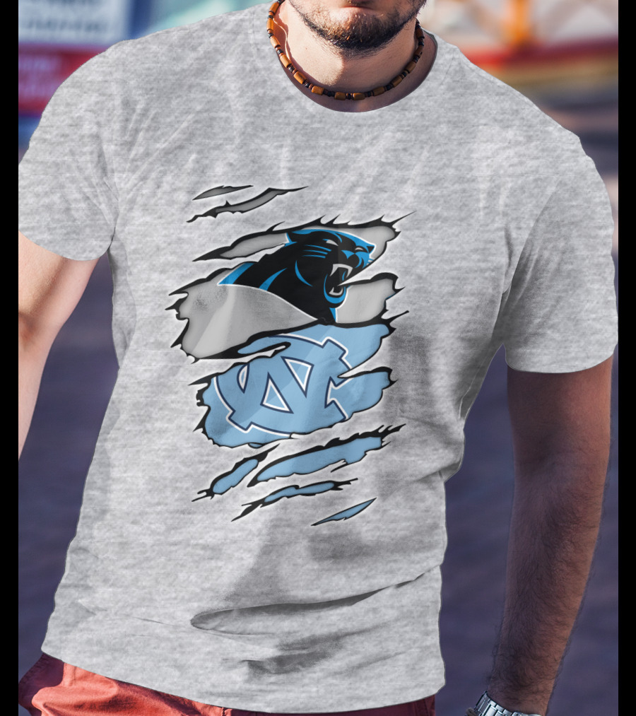 Panther And Tar Heels Logo Fusion T-Shirt