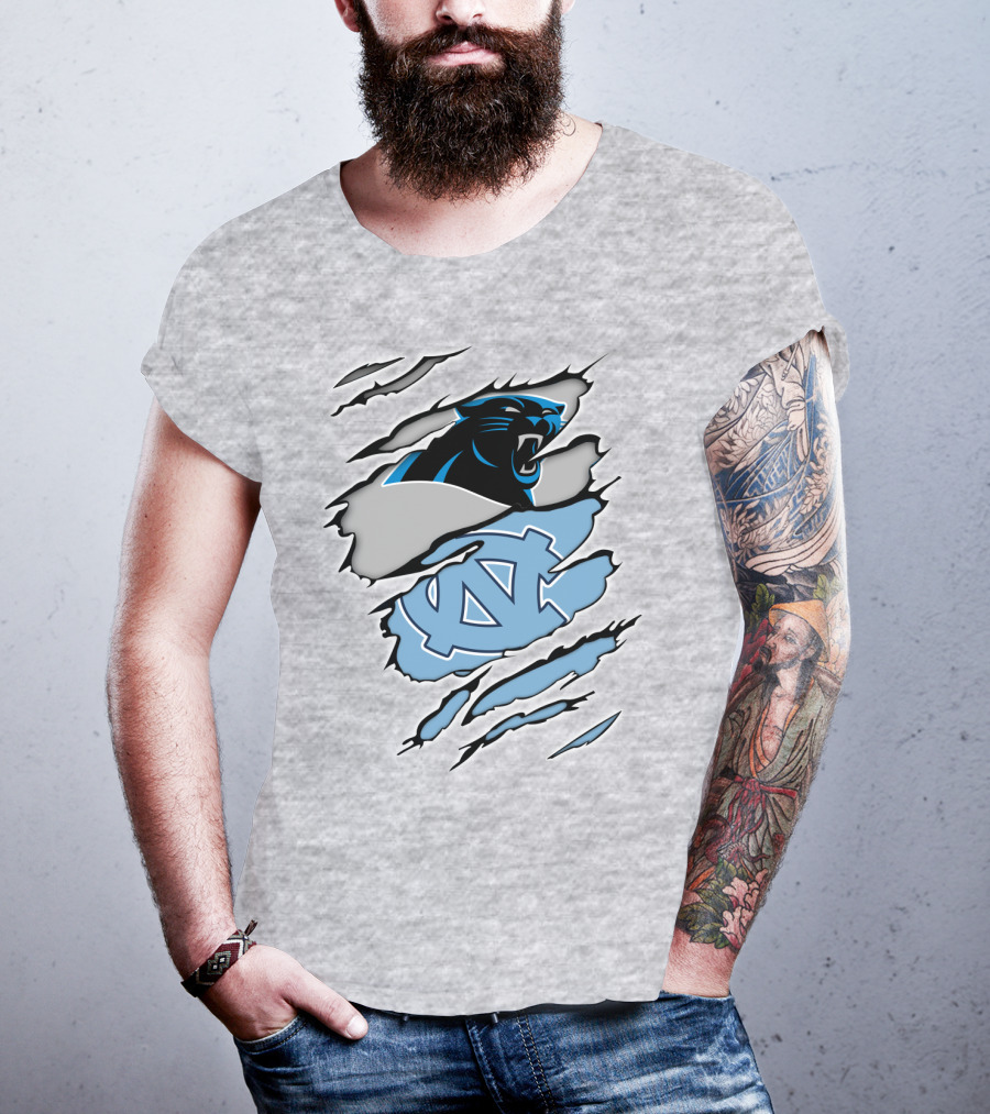 Panther And Tar Heels Logo Fusion T-Shirt
