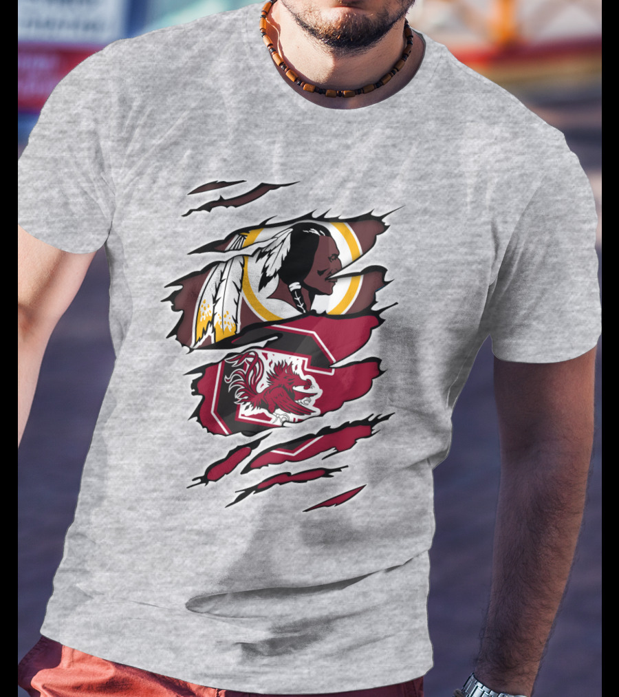Redskins Gamecocks Logo Mashup T-Shirt