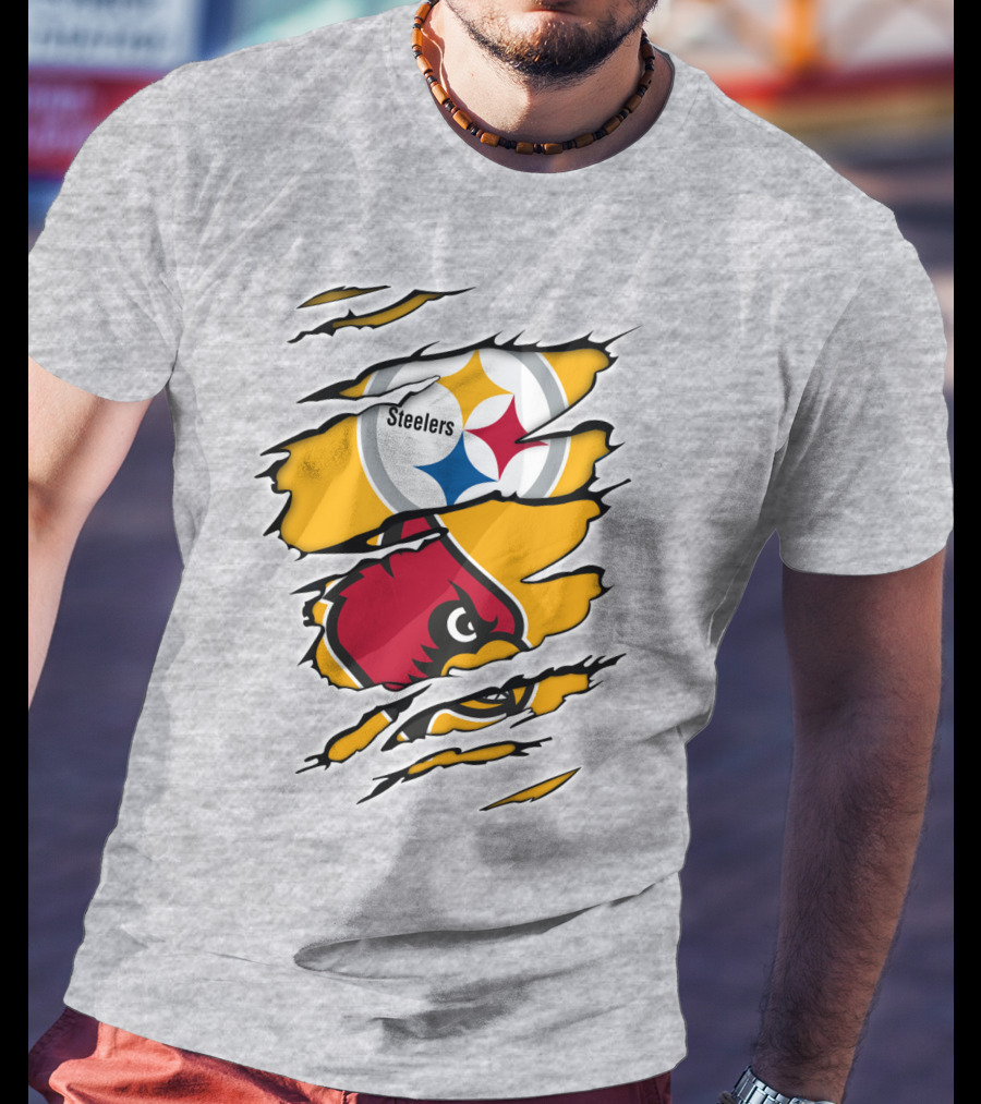 Steelers Louisville Cardinals Fan Crossover T-Shirt
