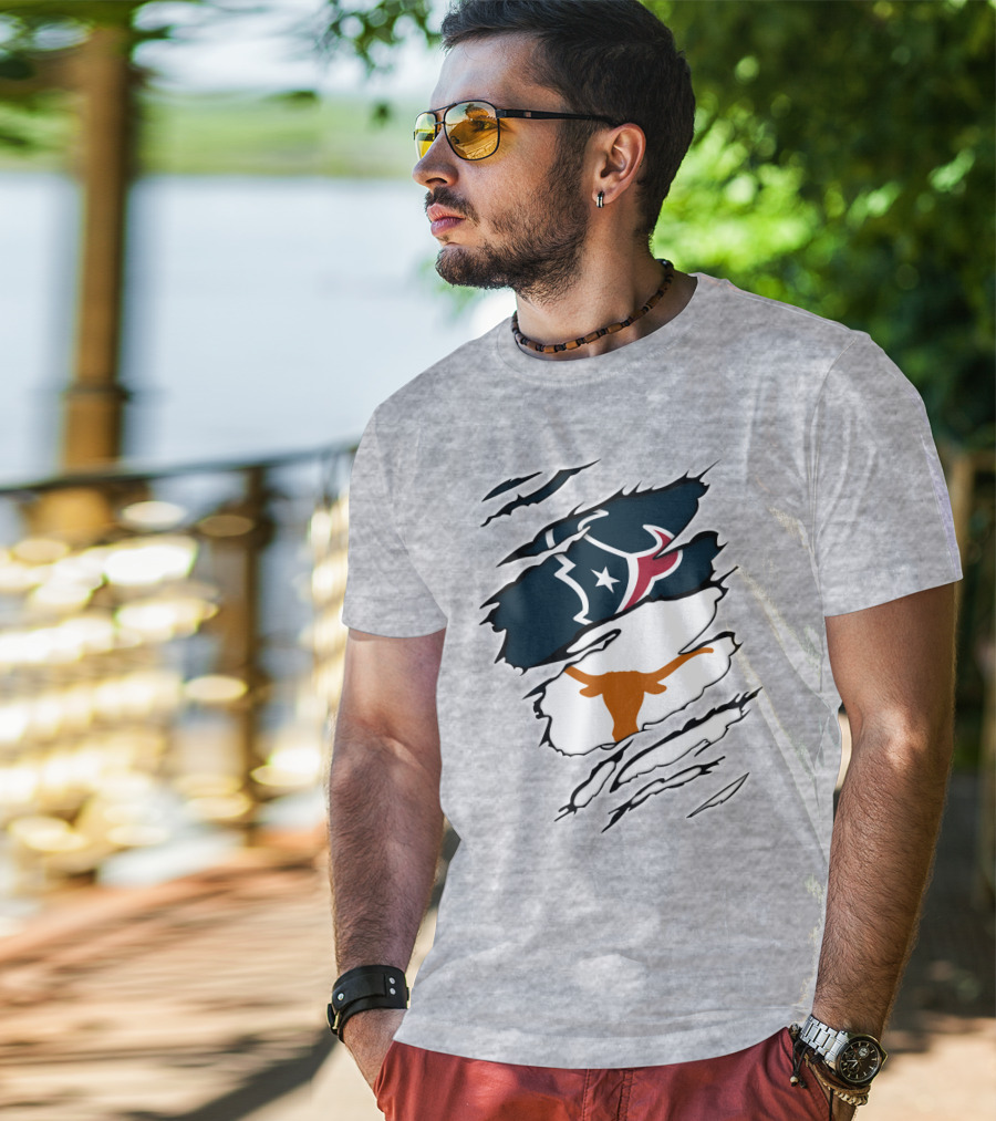 Texans Longhorns Logo Fusion T-Shirt