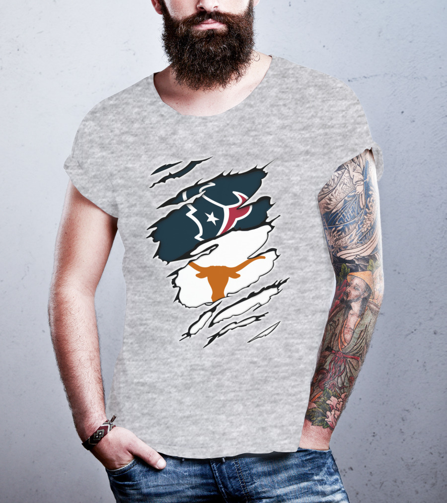 Texans Longhorns Logo Fusion T-Shirt