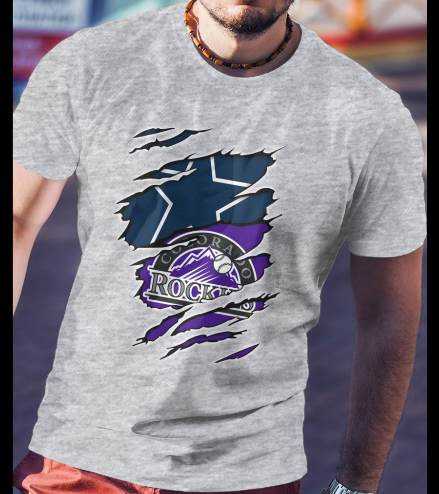 Cowboys Star With Colorado Rockies T-Shirt