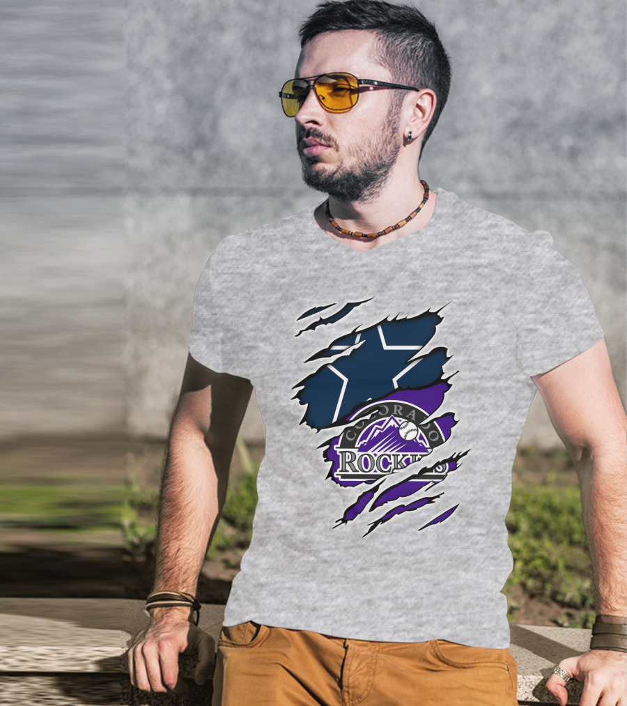 Cowboys Star With Colorado Rockies T-Shirt