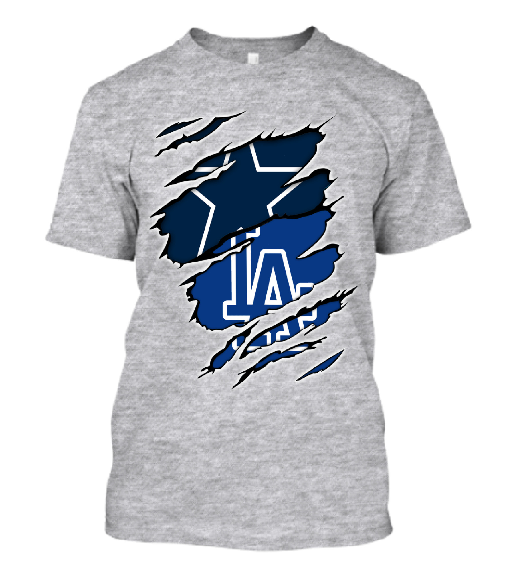 Cowboys Dodgers Cowboys LA Iconic Star And Letters T-Shirt