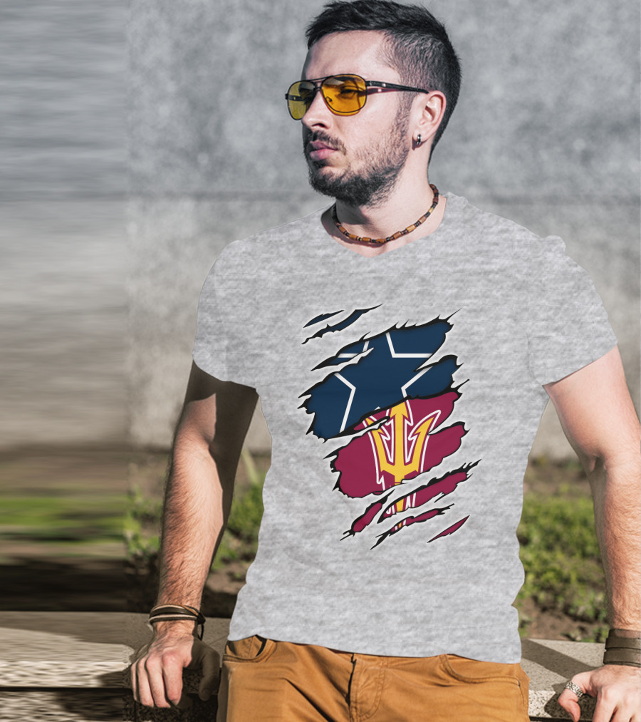 Cowboys Devils Logos Star And Pitchfork T-Shirt