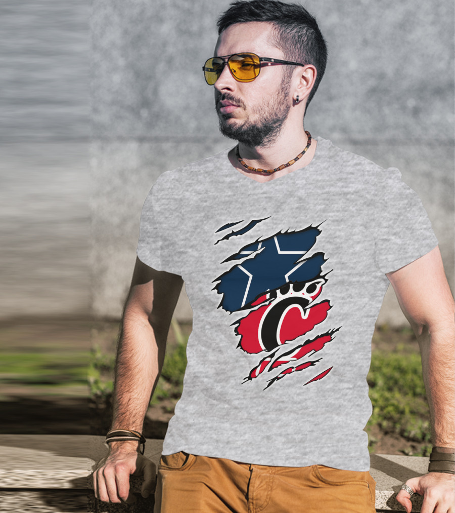 Dallas Cowboys Cincinnati Bearcats Ripped T-Shirt