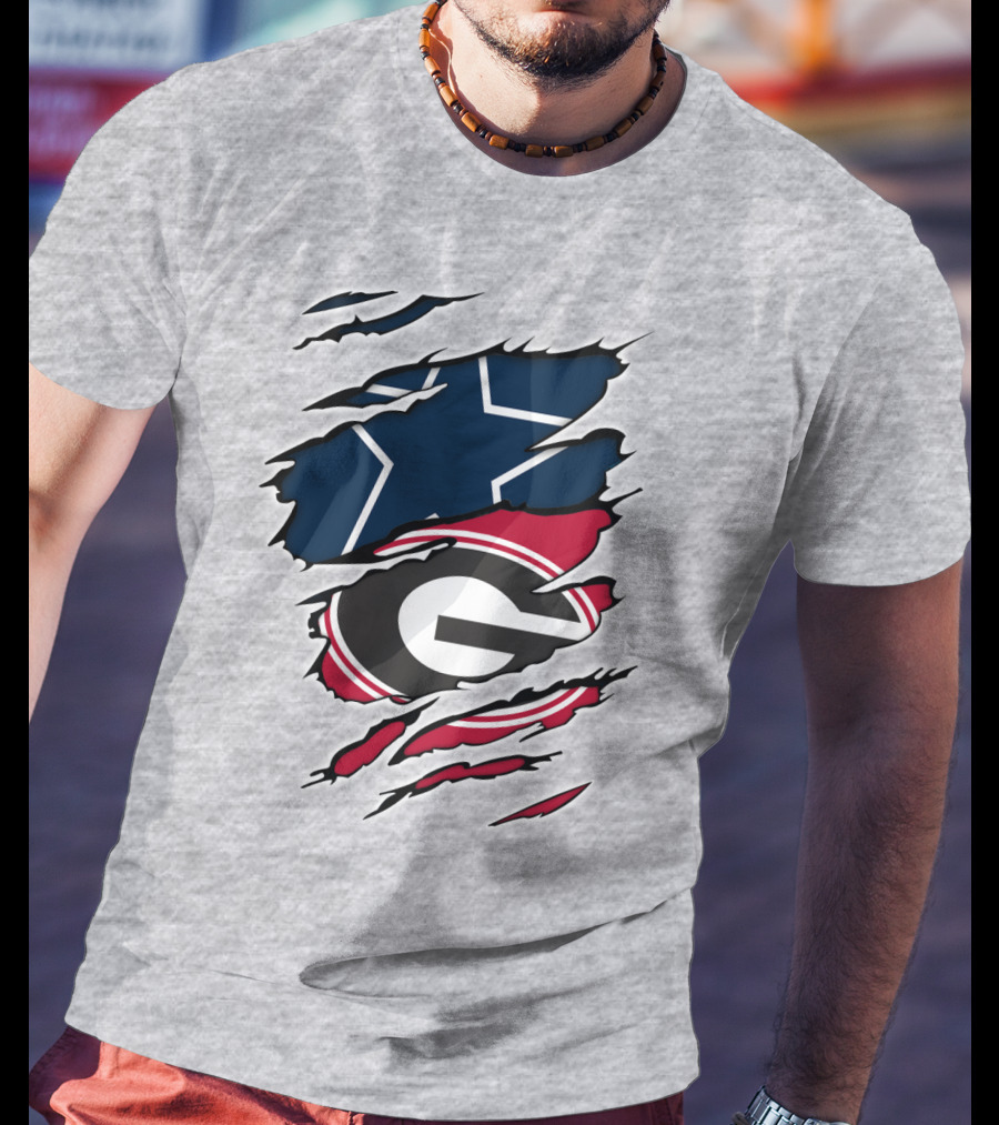 Cowboys Star Georgia Bulldogs G Logo Fusion Rip T-Shirt