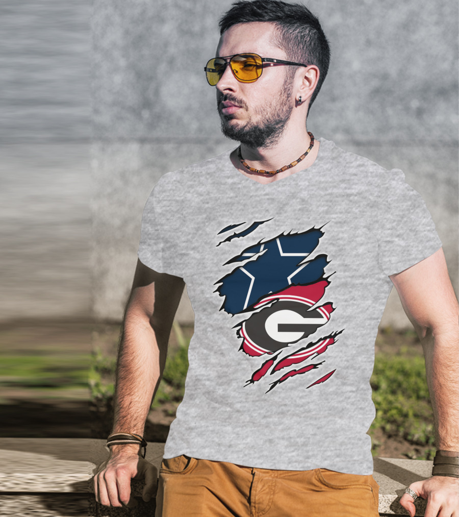 Cowboys Star Georgia Bulldogs G Logo Fusion Rip T-Shirt