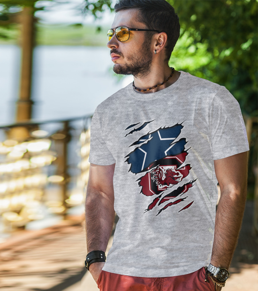 Cowboys Gamecocks Star Logo Mashup T-Shirt