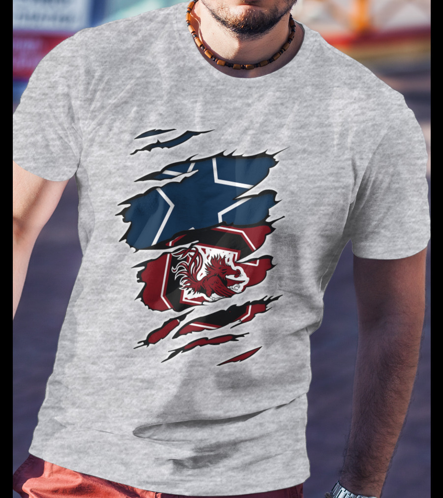 Cowboys Gamecocks Star Logo Mashup T-Shirt