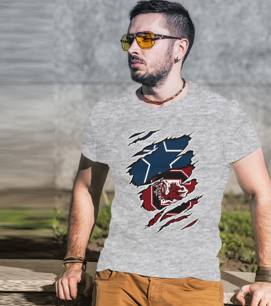 Cowboys Gamecocks Star Logo Mashup T-Shirt