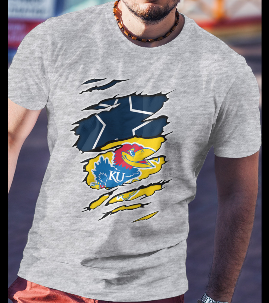 Dallas Cowboys Kansas Jayhawks Unique Blend T-Shirt