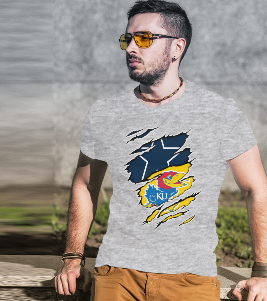 Dallas Cowboys Kansas Jayhawks Unique Blend T-Shirt