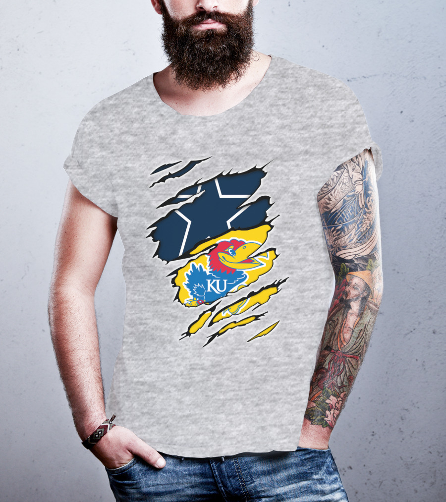 Dallas Cowboys Kansas Jayhawks Unique Blend T-Shirt