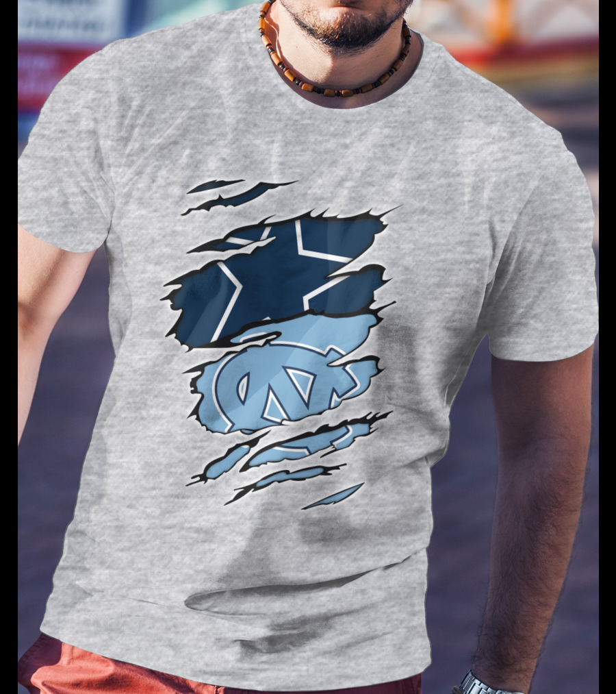 Cowboys Star Tar Heels Logo Dallas Carolina Fans T-Shirt