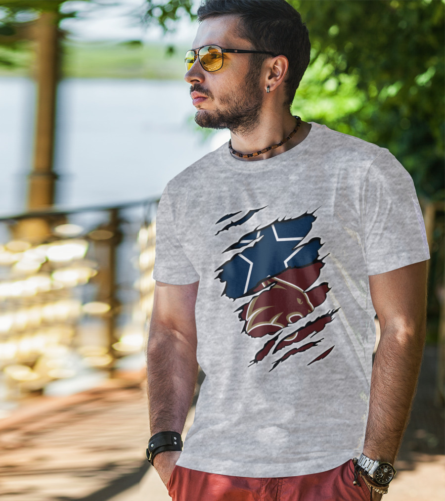 Cowboys Texas States Cowboys Star And Bear Claw Scratch T-Shirt
