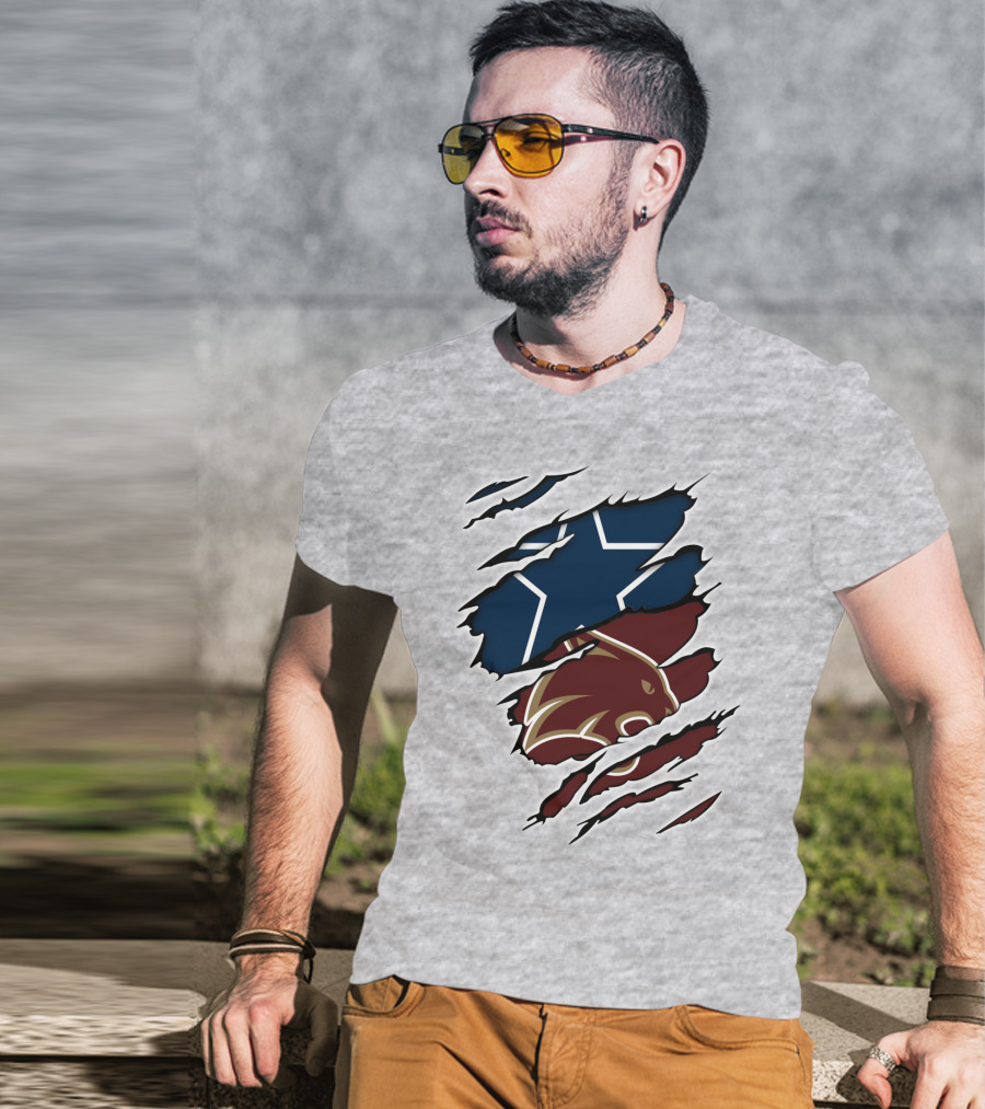 Cowboys Texas States Cowboys Star And Bear Claw Scratch T-Shirt