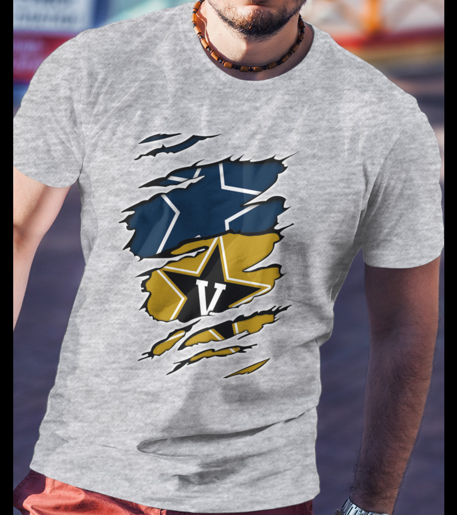 Cowboys Vanderbilt Star Double Logo Tear T-Shirt