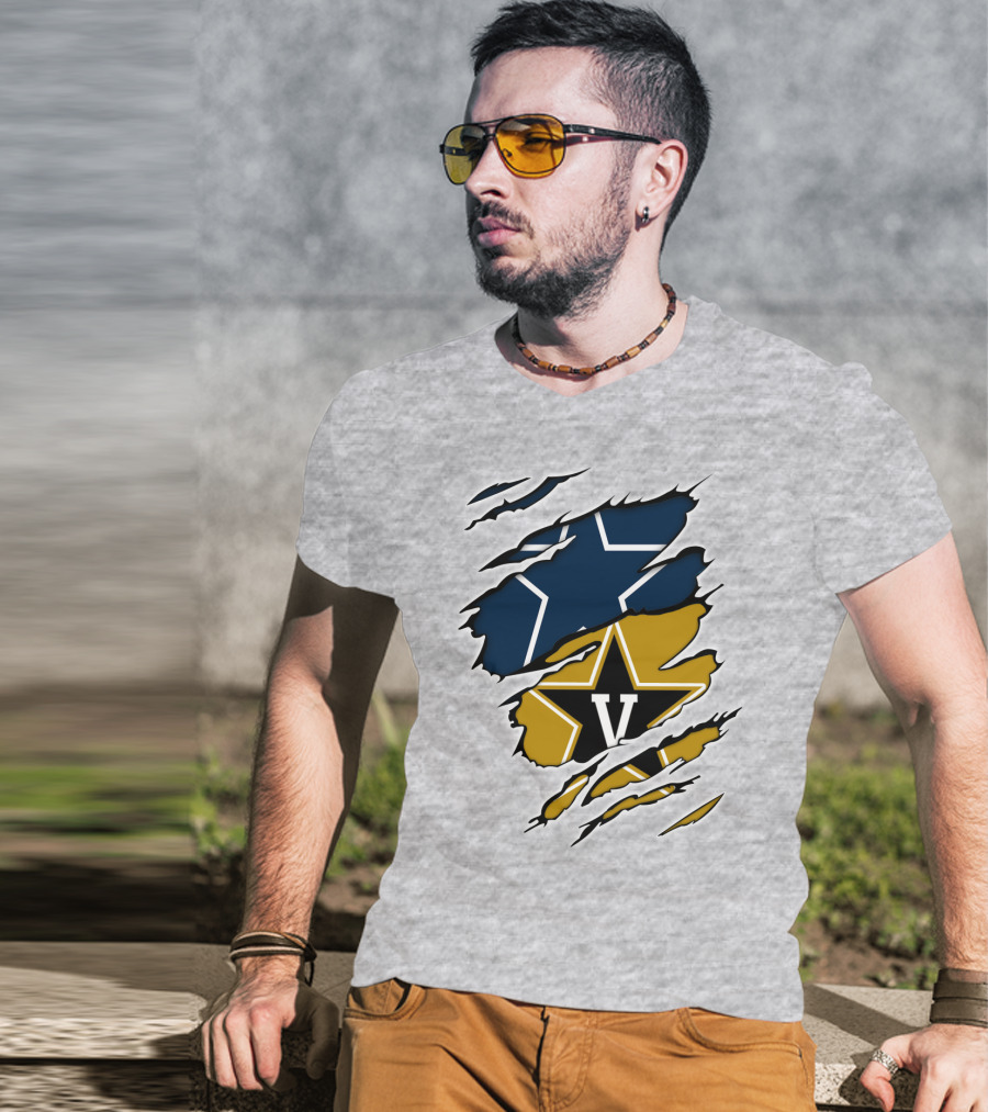 Cowboys Vanderbilt Star Double Logo Tear T-Shirt