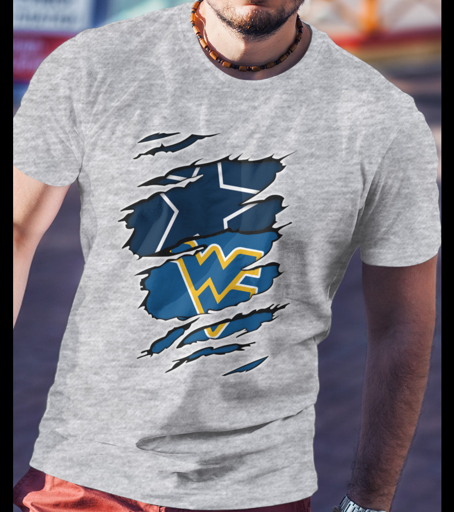 Dallas Cowboys West Virginia Mountaineers Fan Crossover T-Shirt