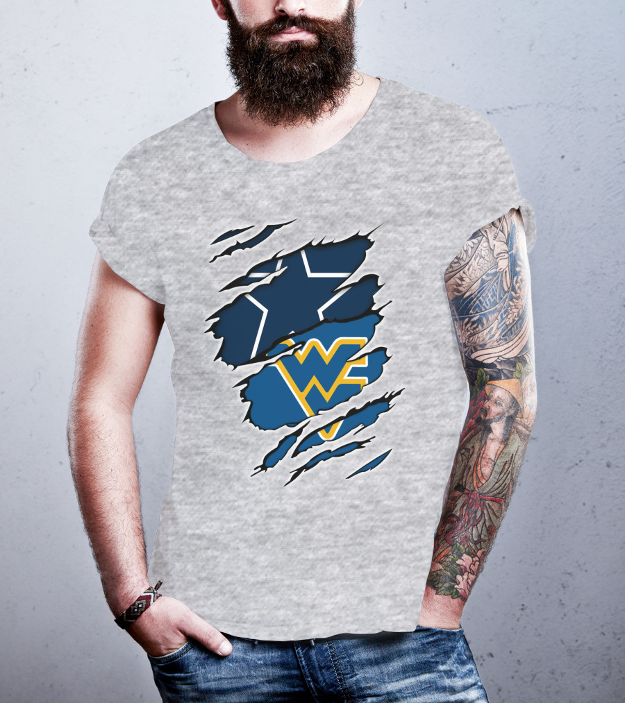 Dallas Cowboys West Virginia Mountaineers Fan Crossover T-Shirt