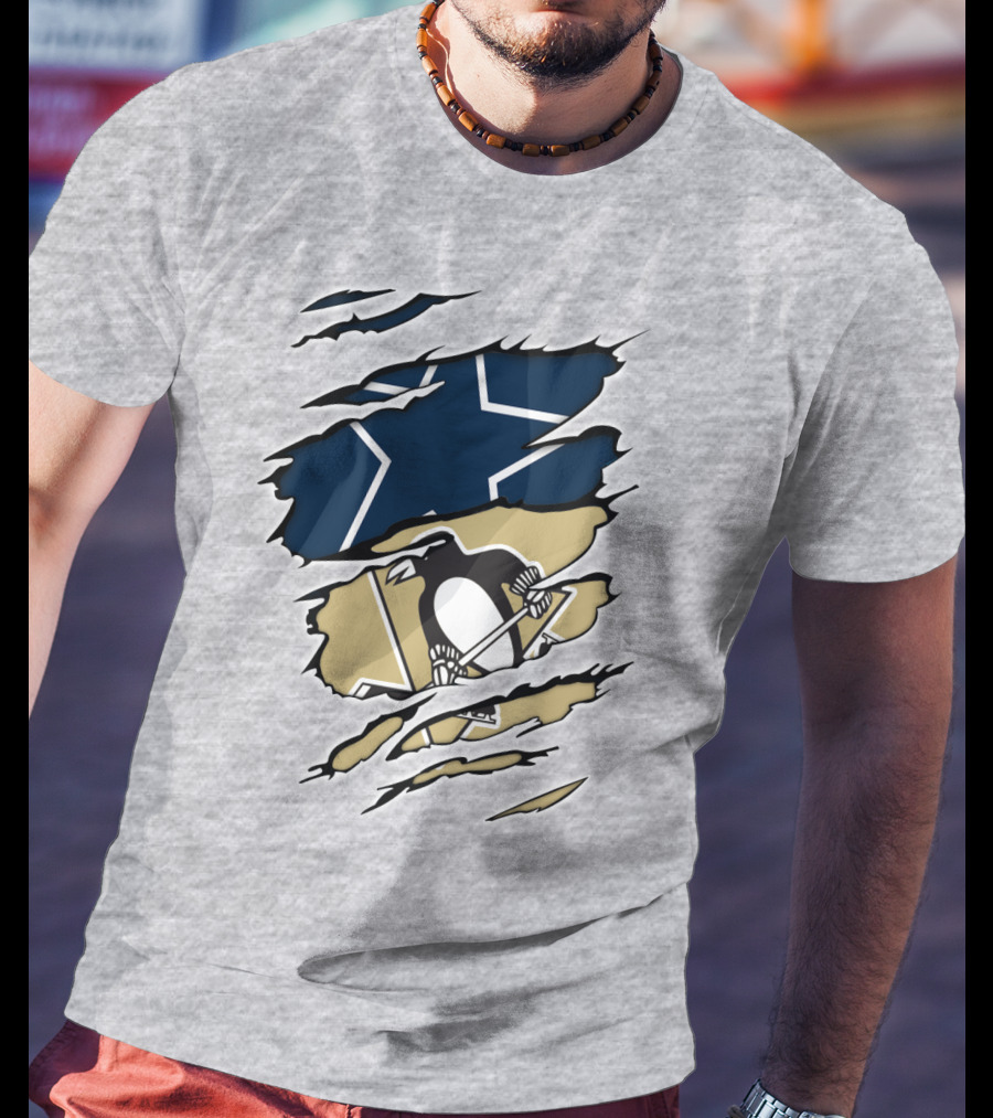 Cowboys Penguins Dallas Pittsburgh Fan T-Shirt