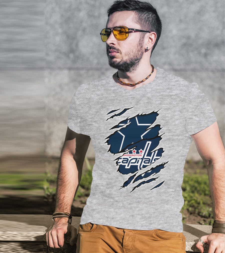 Dallas Cowboys Washington Capitals Fan Collab T-Shirt