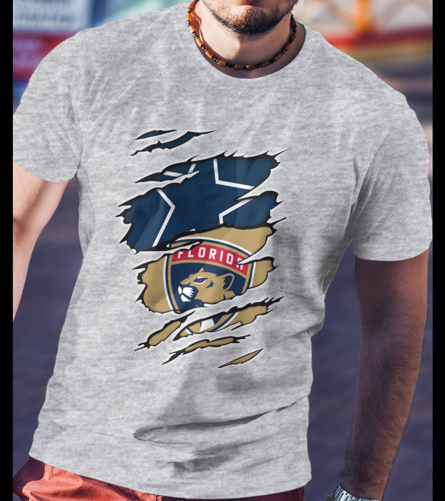 Dallas Cowboys Florida Panthers Emblem Fusion T-Shirt