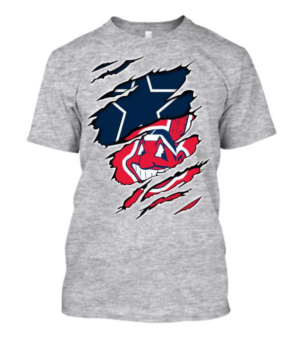 Cowboys Indians NFL MLB Collaboration Dallas Cleveland Football Baseball T-Shirt