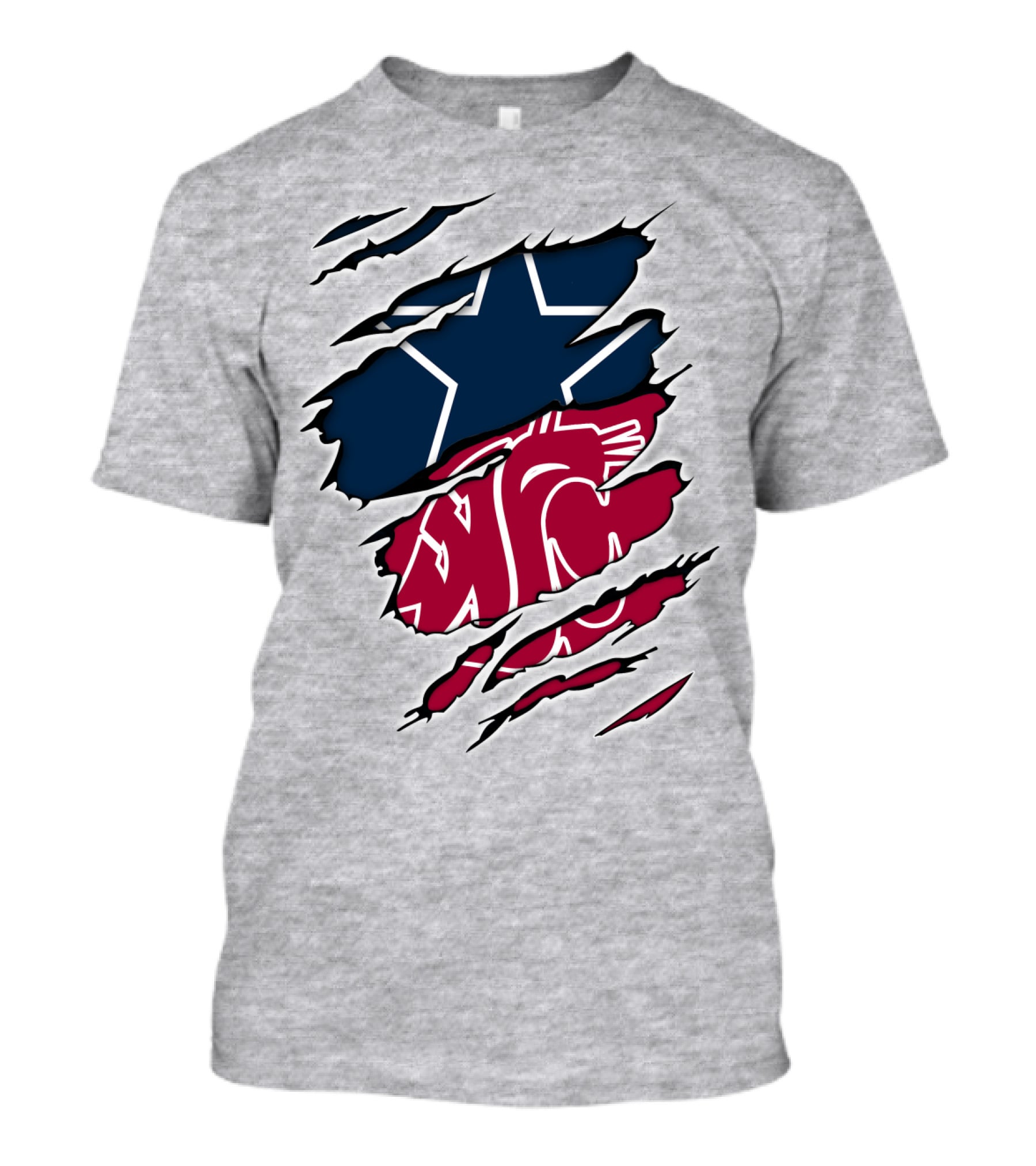 Cowboys Washington State Cougars Star Claw Marks T-Shirt