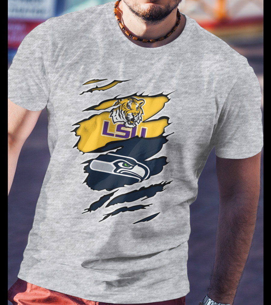LSU Seahawks Tiger Claw Rips T-Shirt