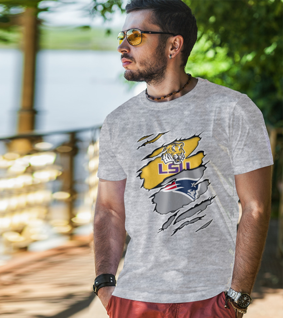 LSU Tigers Patriots Crossover Claw Marks T-Shirt