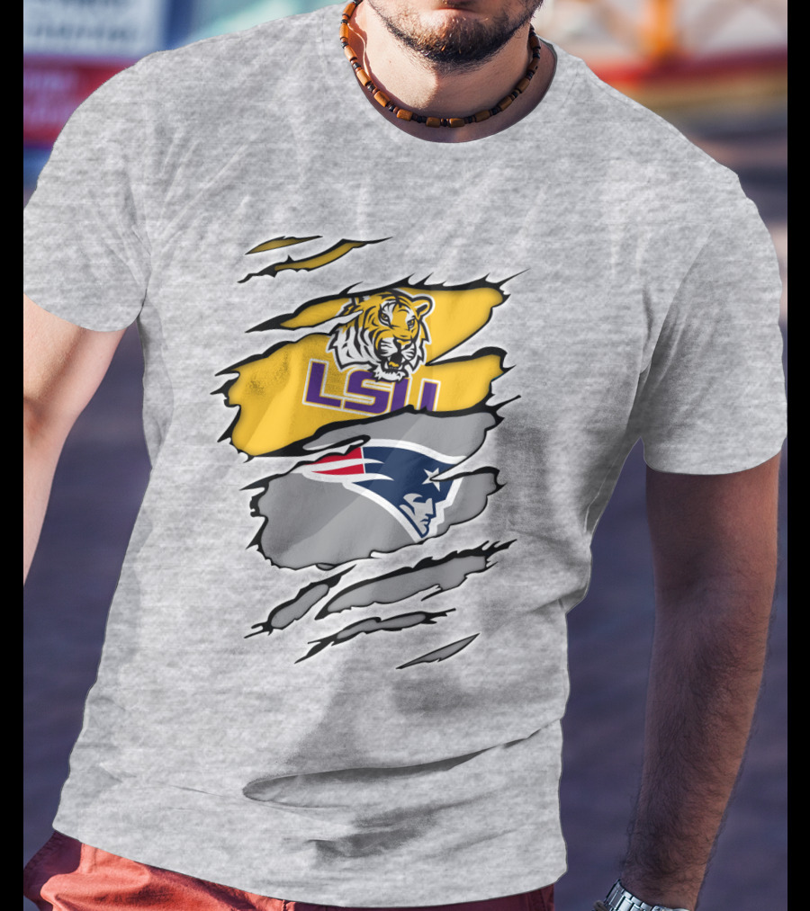 LSU Tigers Patriots Crossover Claw Marks T-Shirt