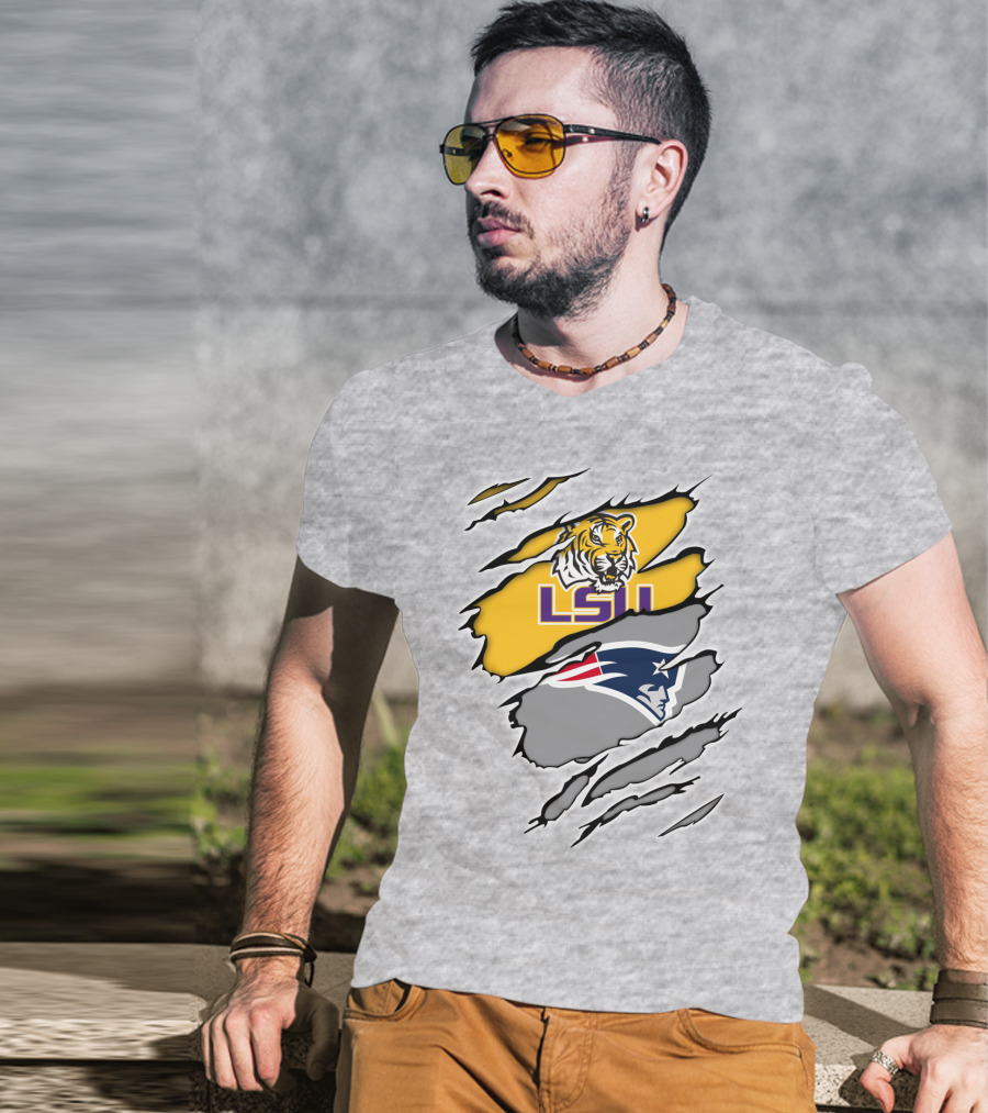 LSU Tigers Patriots Crossover Claw Marks T-Shirt