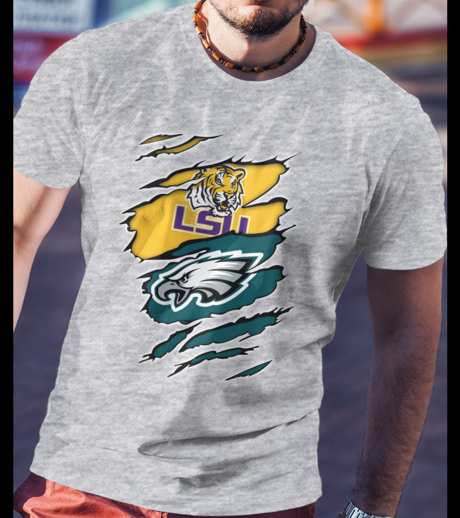 LSU Eagles Tiger And Eagle Scratch T-Shirt