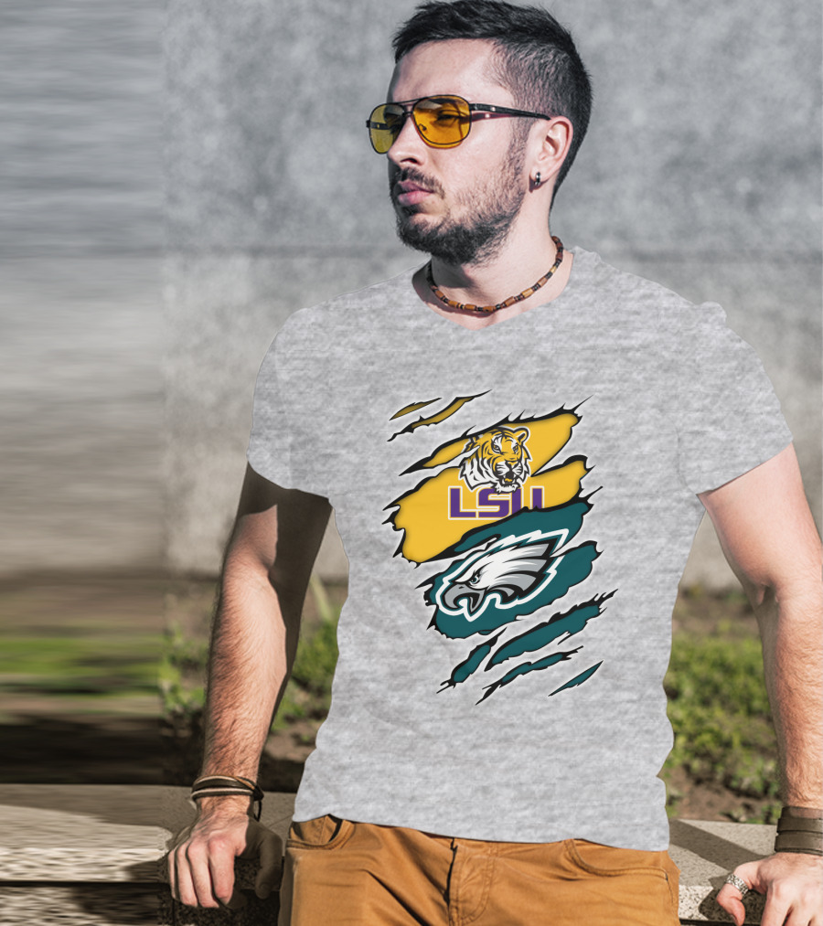 LSU Eagles Tiger And Eagle Scratch T-Shirt